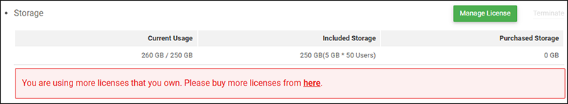 スクリーンショット：警告メッセージの表示例