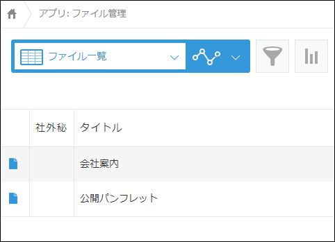 スクリーンショット:社外秘のレコードが表示されない画面