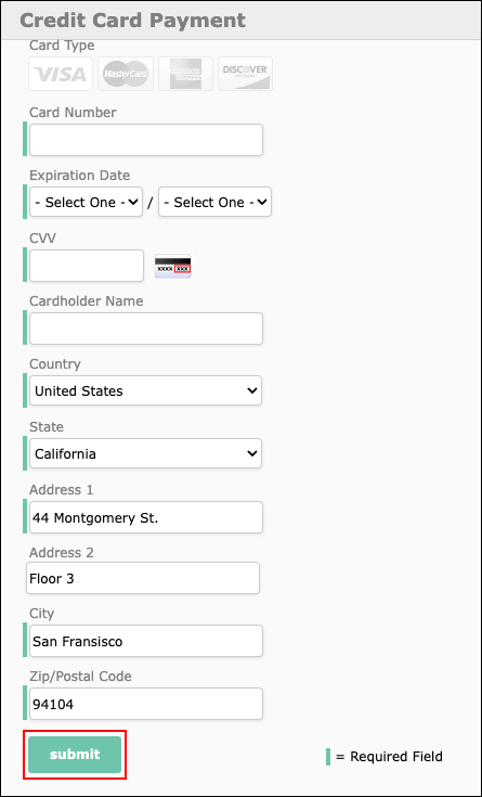 スクリーンショット：［Submit］が枠線で強調されている